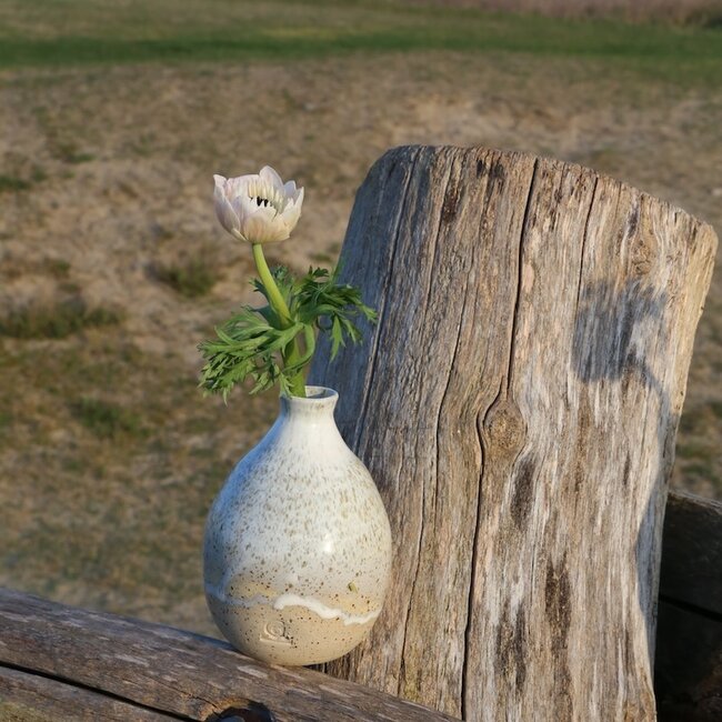 Ceramic handmade little vase  One Flower White