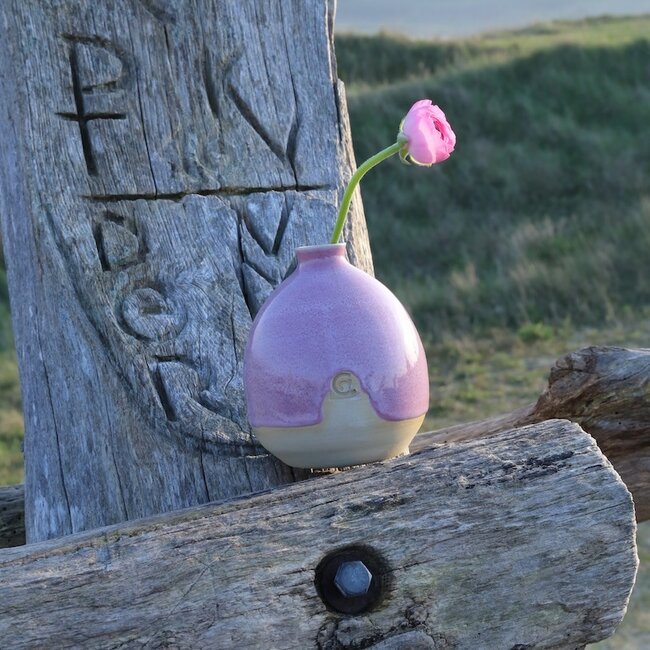 Petite vase fait main en céramique One Flower Rose
