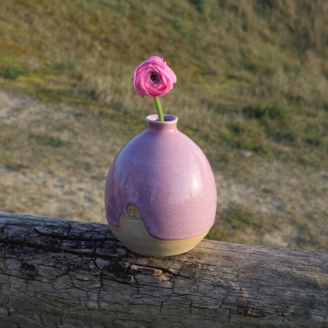 Keramisch handgemaakt vaasje  One Flower Roos