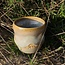 Ceramic handmade coffee cup Léonore, Mustard