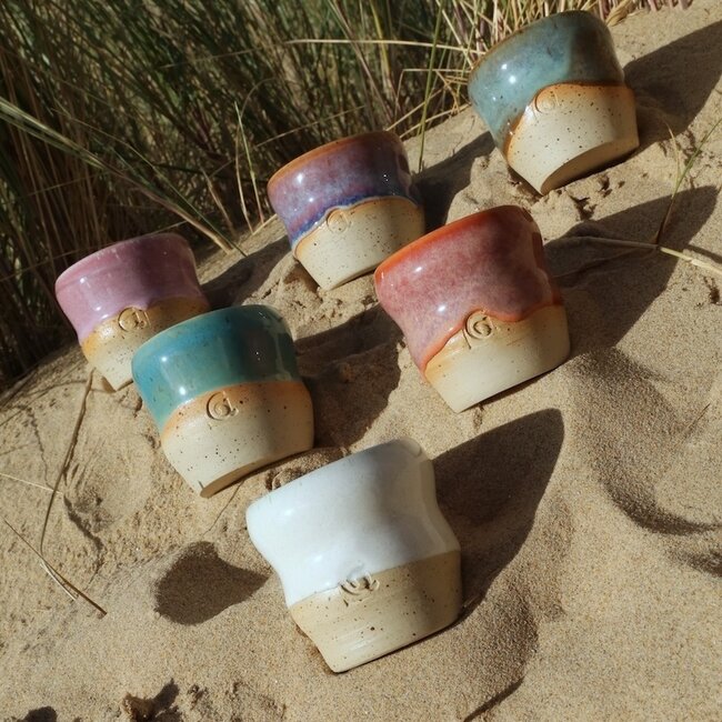 Ceramic handmade coffee cup Léonore, Mustard