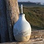Ceramic handmade oil bottle, White