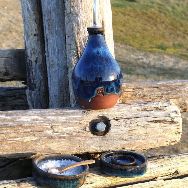 Keramisch handgemaakt olieflesje, Beach