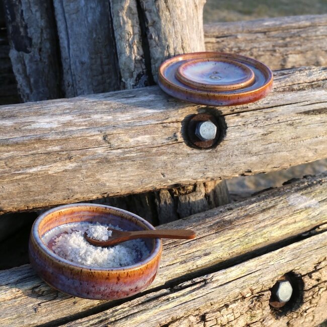 Ceramic handmade salt, pepper or tapas dish, Sunrise