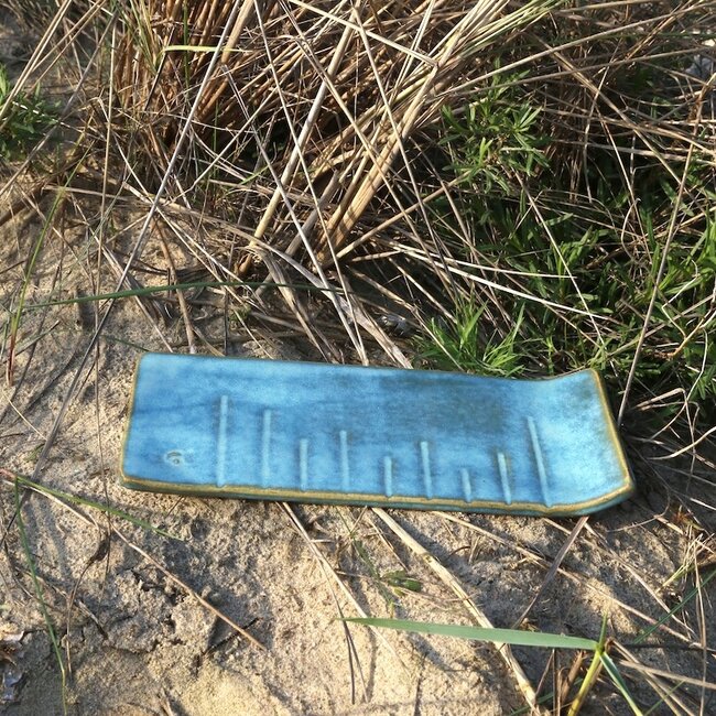 Ceramic handmade rectangular plate Linea, Sunrise