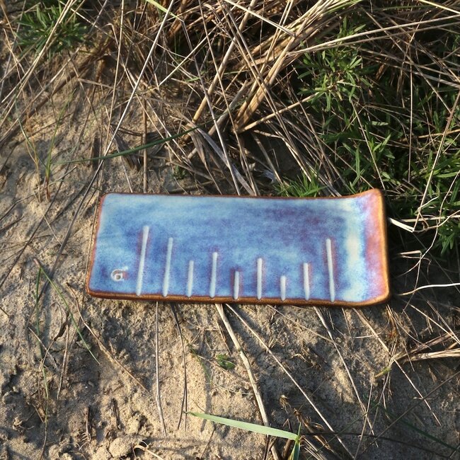 Keramisch handgemaakt rechthoekig bord Linea, Sunrise