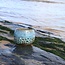 Ceramic handmade tea light holder Globe, Mint