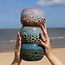 Ceramic handmade tea light holder Globe, Turquoise