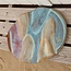 Wavy handmade ceramic tapas plate, Tricolor