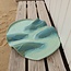 Wavy handmade ceramic tapas plate, Lagune-Turquoise