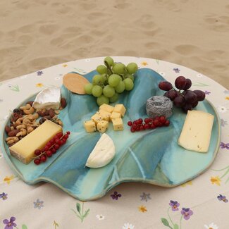 artisanni Plat de tapas ondulé Lagune-Turquoise