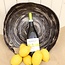 Large handmade decoration and fruit bowl, Black spiral design
