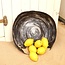 Large handmade decoration and fruit bowl, Black spiral design