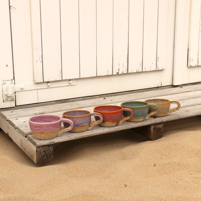 Keramisch handgemaakte Barista tas, Sungreen