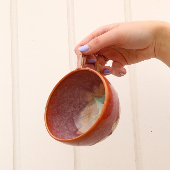 Ceramic handmade Barista cup, Sungreen