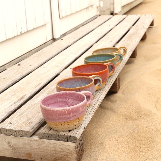 Ceramic handmade Barista cup, Pink