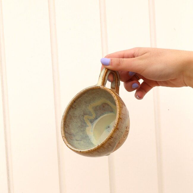 Ceramic handmade Barista cup, Mustard