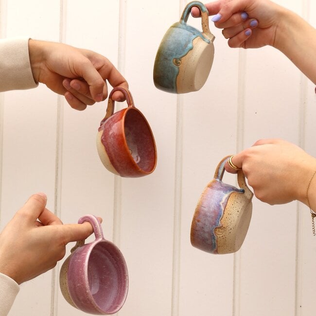 Ceramic handmade Barista cup, Mint