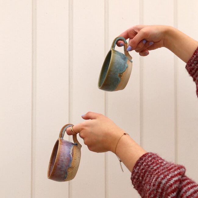 Ceramic handmade Barista cup, Mint
