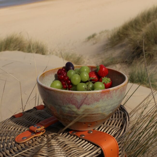 Ceramic handmade berry bowl, Mustard