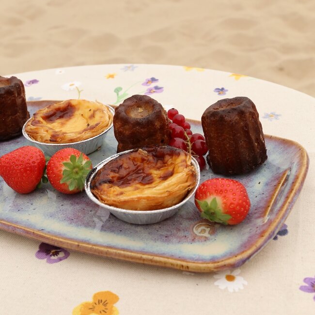 Plat à gâteaux en céramique fait main, Sunrise