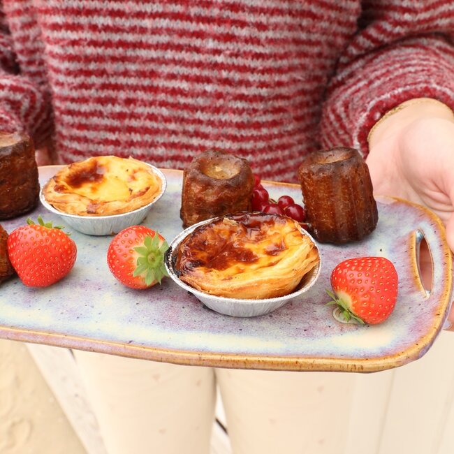 Plat à gâteaux en céramique fait main, Sunrise