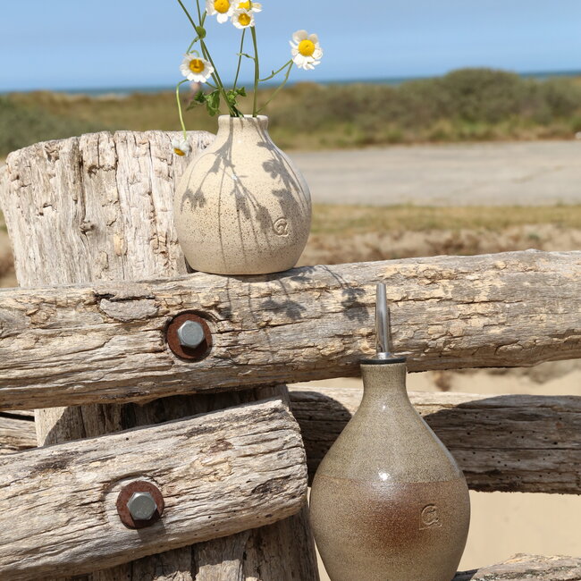 Keramisch handgemaakt vaasje, One Flower Naturel Beige