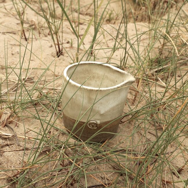 Pot à lait en céramique faite à la main, Italian White