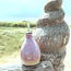 Bouteille d'huile en céramique faite à la main, rose