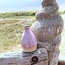 Bouteille d'huile en céramique faite à la main, rose