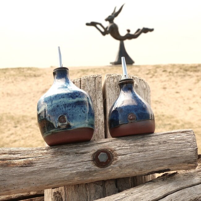Bouteille d'huile en céramique faite à la main, Beach