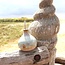 Ceramic handmade oil bottle, Mustard