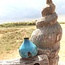 Bouteille d'huile en céramique faite à la main, Italian Turquoise