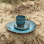 Handmade ceramic plate Amandine, Turquoise