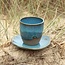 Handmade ceramic little scale Coquillage, Italian Turquoise