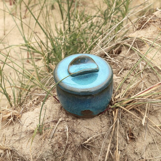 Ceramic handmade sugar bowl,  Italian Turquoise
