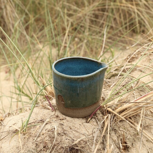 Pot à lait en céramique faite à la main, Italian Turquoise