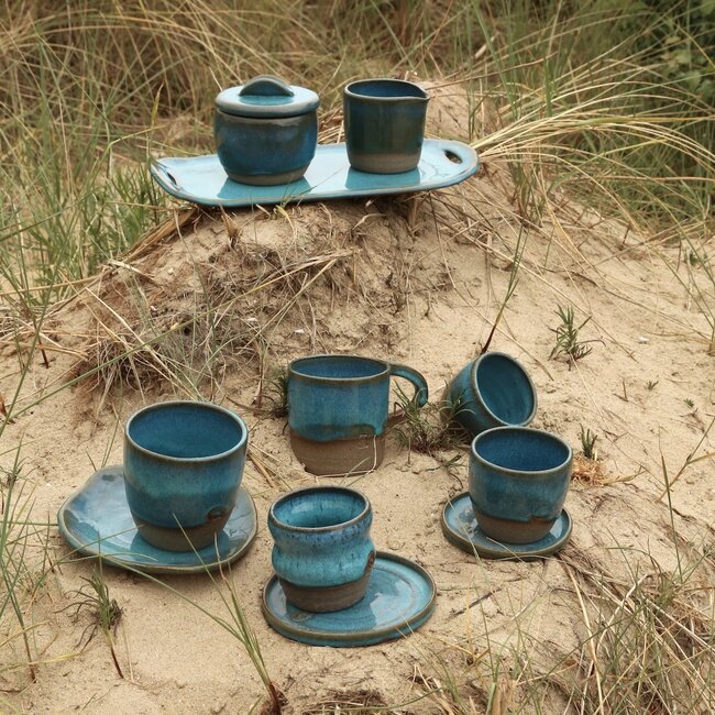 Keramisch handgemaakte mok, Italian Turquoise