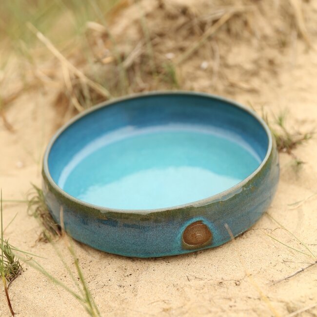 Handmade ceramic scale with unique glazes from the "Italian Turquoise" service