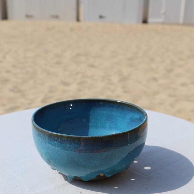Ceramic handmade berry bowl, Italian Turquoise