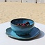 Ceramic handmade berry bowl, Italian Turquoise