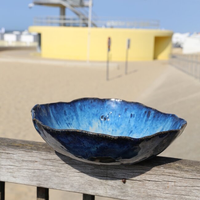 Ceramic handmade salad bowl, Beach