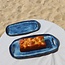 Keramische handgemaakte gebakschotel, Beach