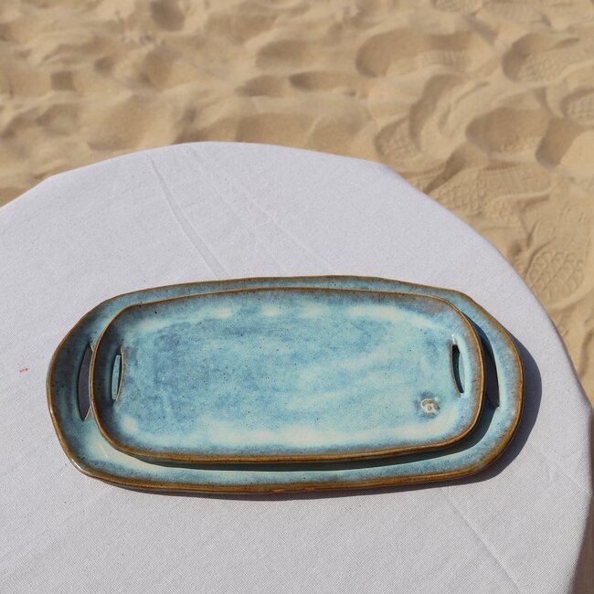 Handmade ceramic pastry dish, Mint