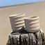 Ceramic handmade coffee cup, Natural Beige 5waves