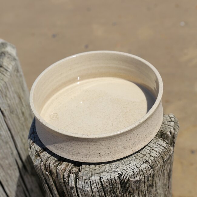 Keramisch handgemaakte schaal, Naturel Beige