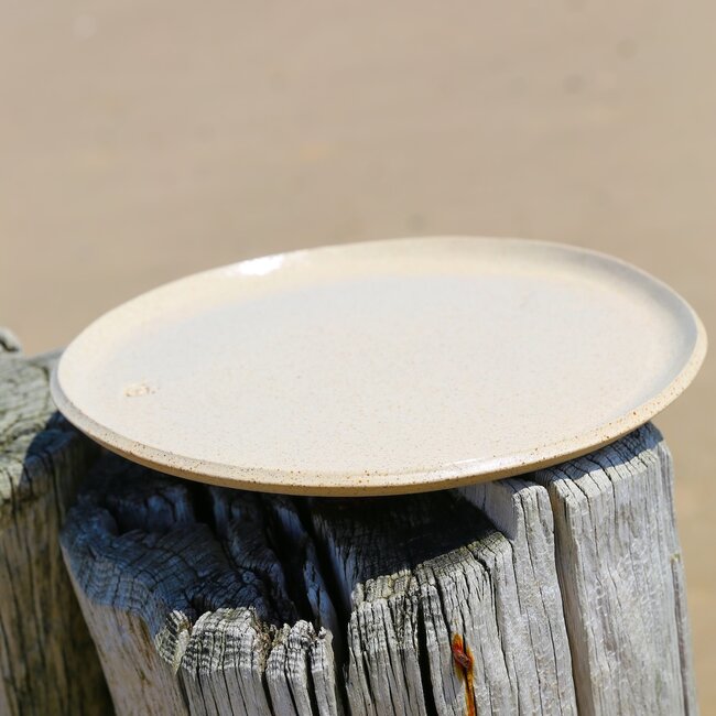 Ceramic handmade plate, Natural Beige