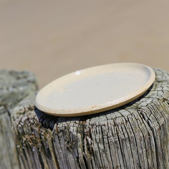 Keramisch handgemaakte bord, Naturel Beige