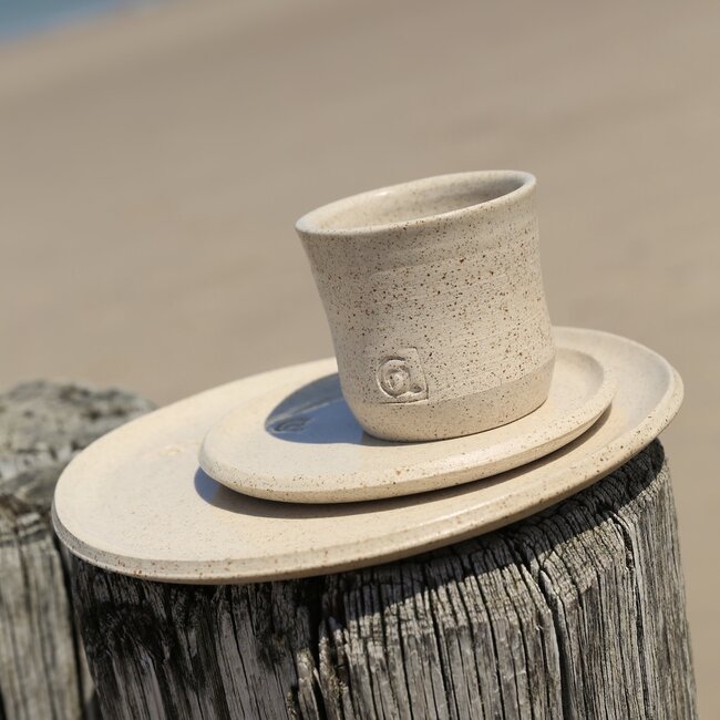 Ceramic handmade plate, Natural Beige