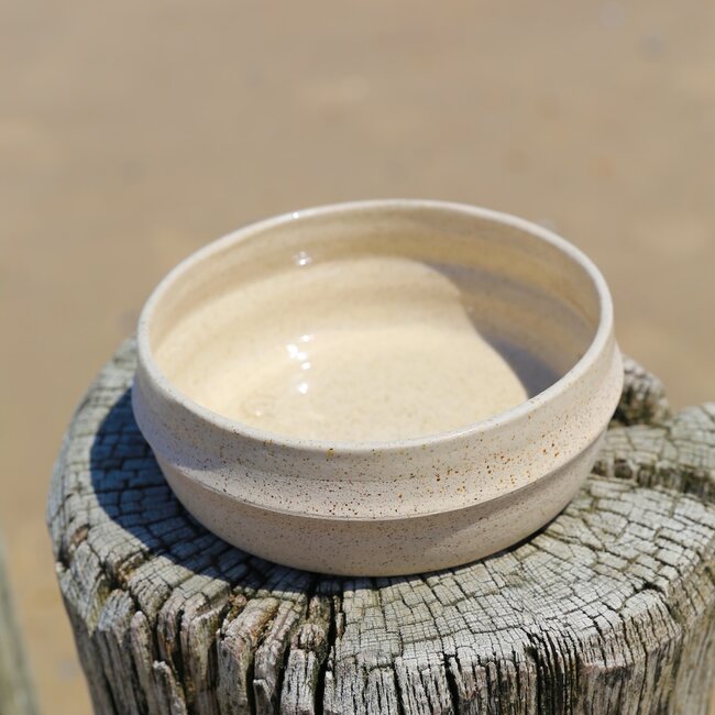 Ceramic handmade scale, Natural Beige 2waves